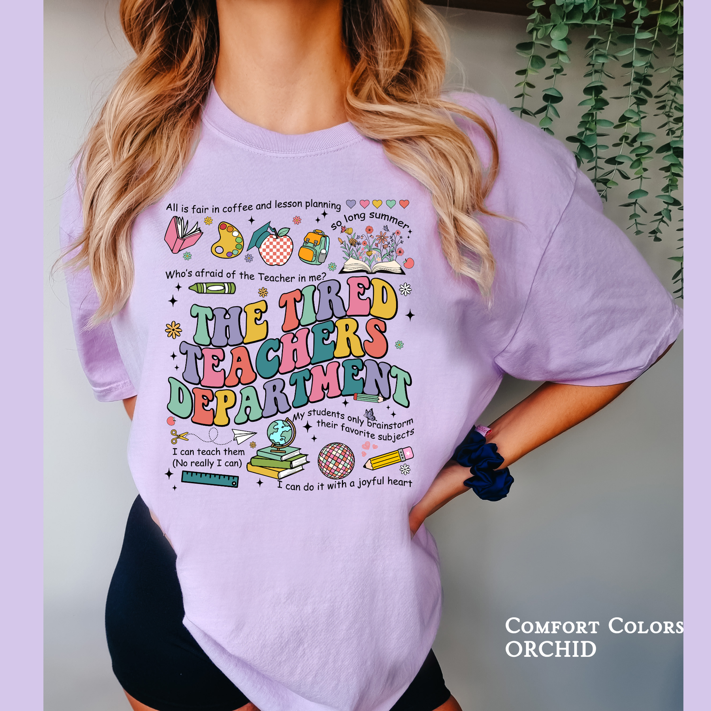 Lyric Tired Teacher Department | Teacher Tee