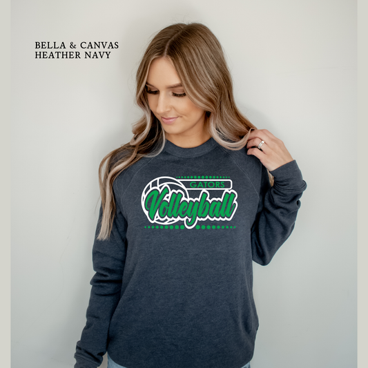 Gators Volleyball (dots) | Madisonville Youth Boosters | MYB | Raglan Bella & Canvas Sweatshirt