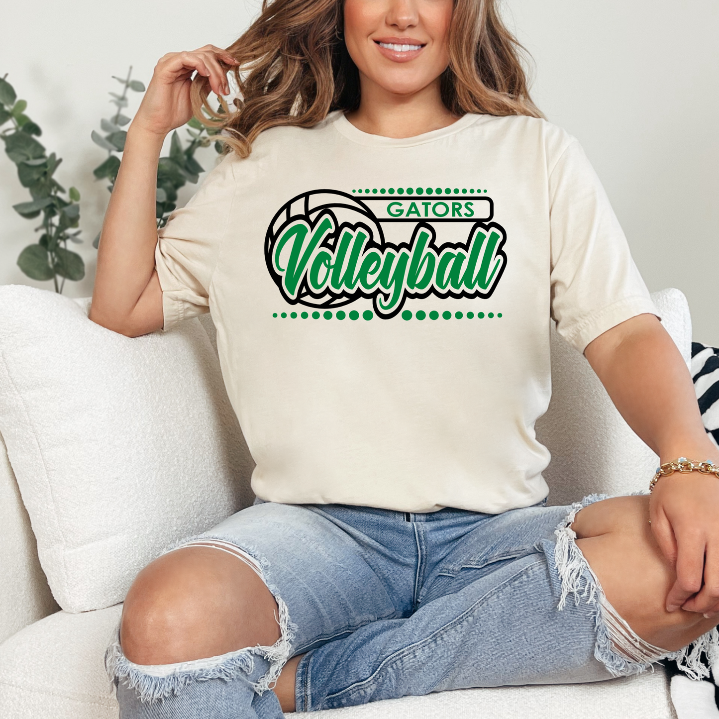 Gators Volleyball (dots) | Madisonville Youth Boosters | MYB | Adult T-shirt