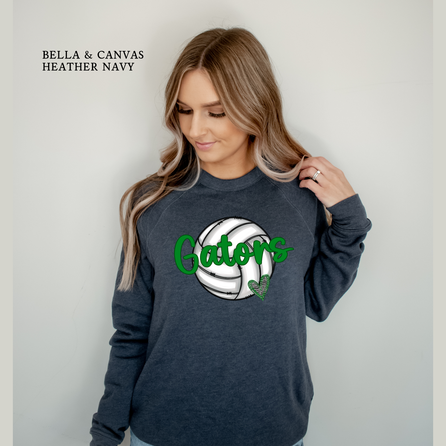 Volleyball Gators Heart | Madisonville Youth Boosters | MYB | Raglan Bella & Canvas Sweatshirt