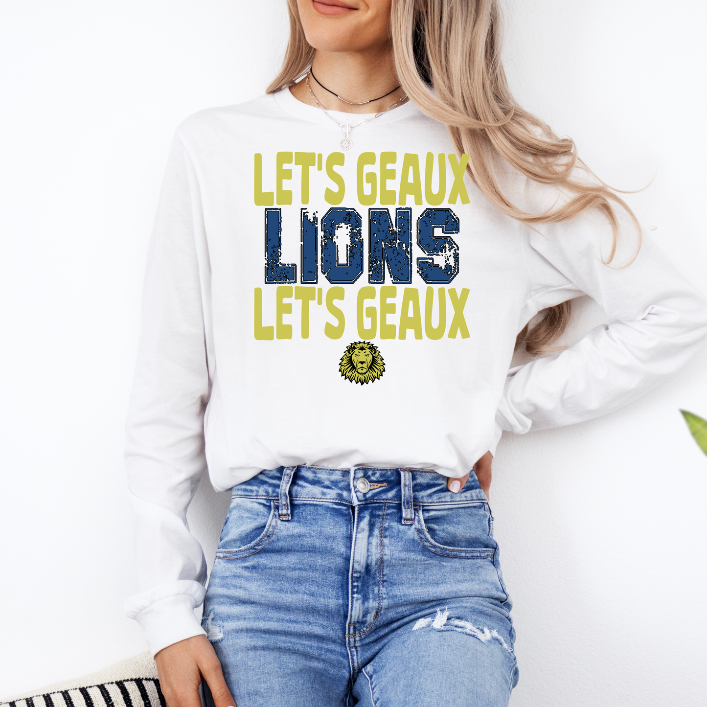 Let's Geaux, Lions Let's Geaux | Covington High | Lions | B&C Long Sleeve