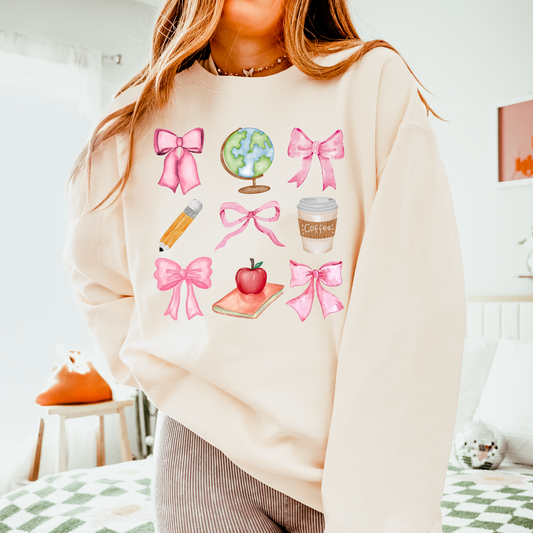 Coquette Teacher Bow | Teacher | Comfort Colors Sweatshirt