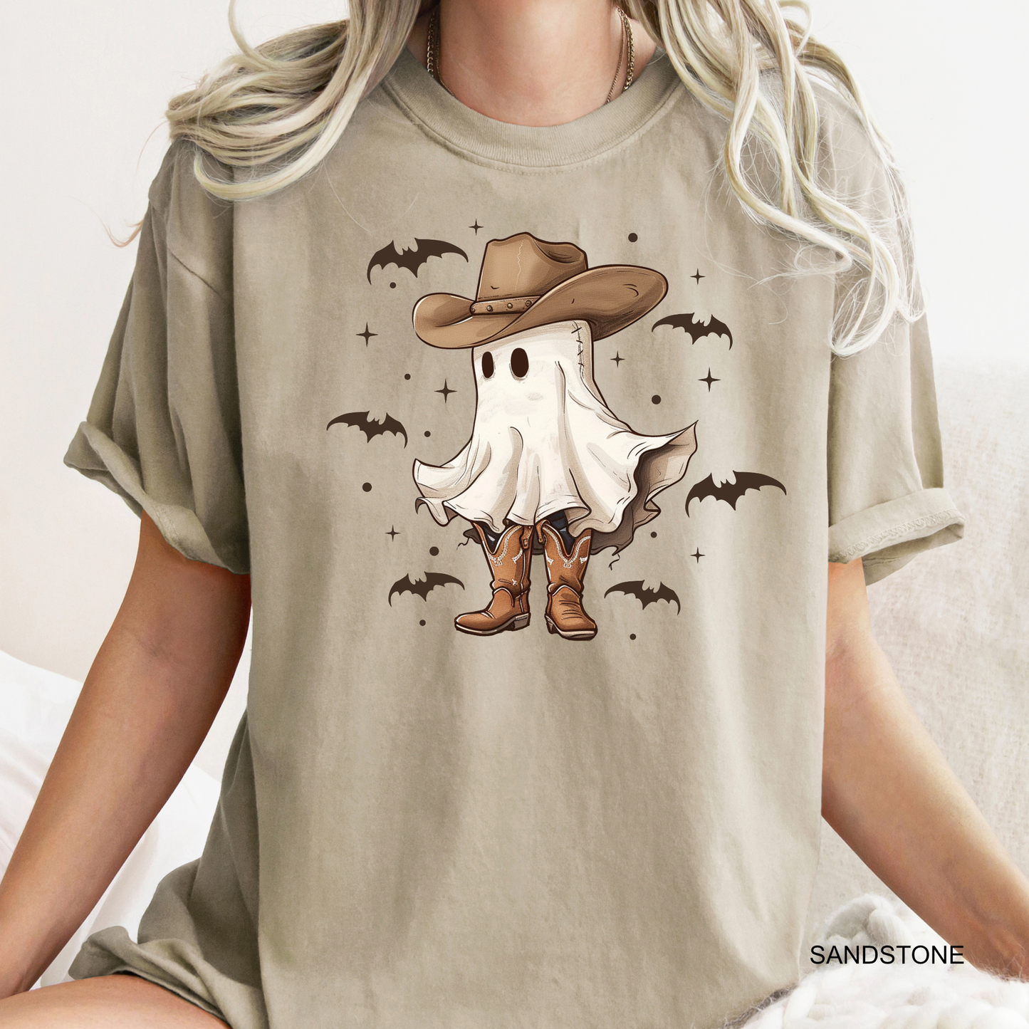 Country Cowboy Ghost with Bats | Halloween