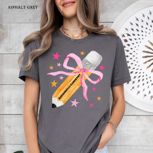 Custom Pencil Bow | Teacher Tee