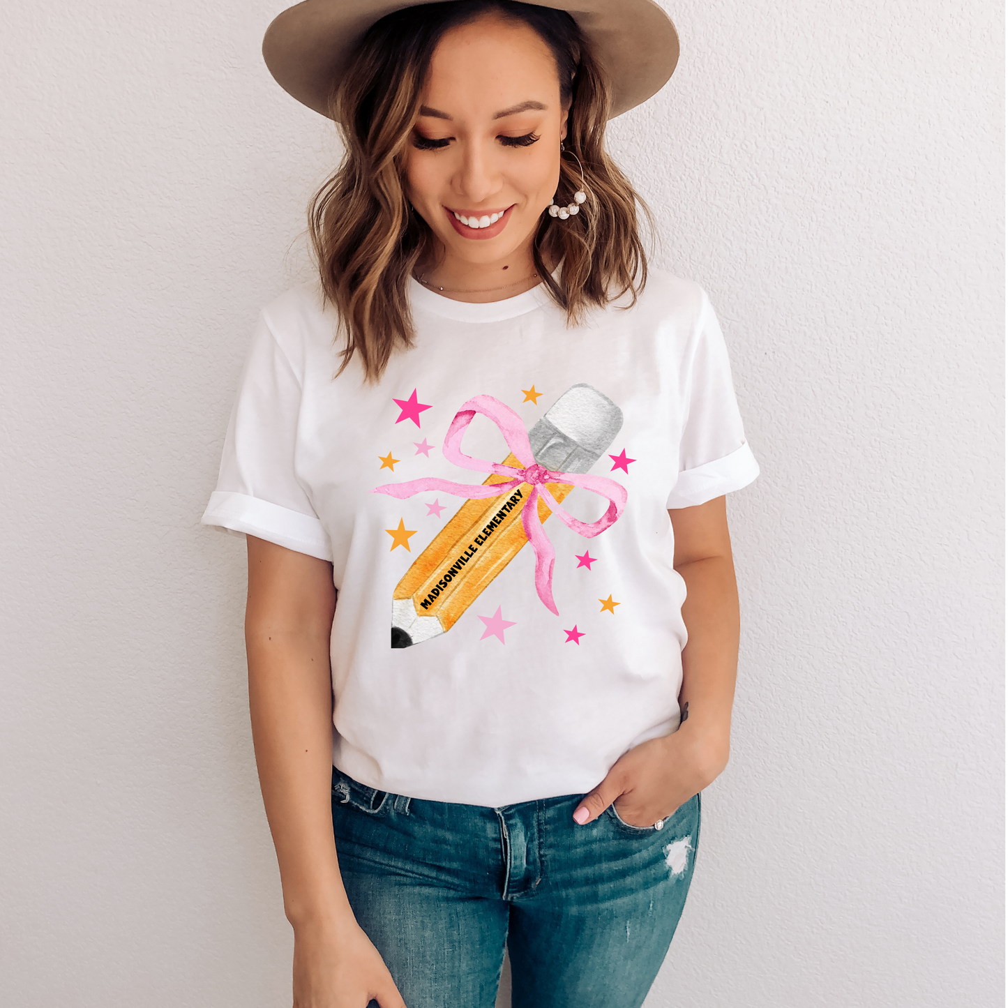 Custom Pencil Bow | Teacher Tee