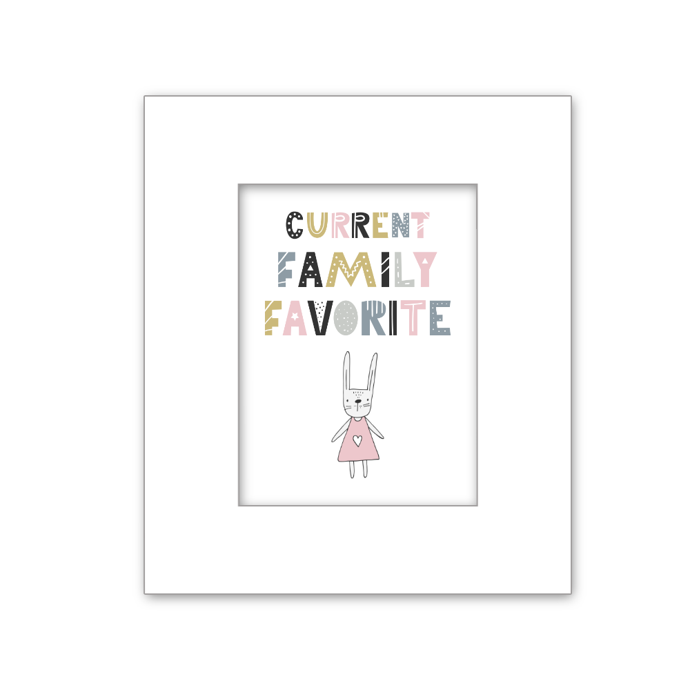 Current Family Favorite | Female Bunny |  Printed Art 8 * 10