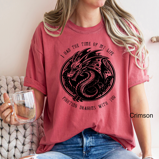 Crimson Time of my Life Fighting Dragons - Long Live - Adult Comfort Color Graphic Tee