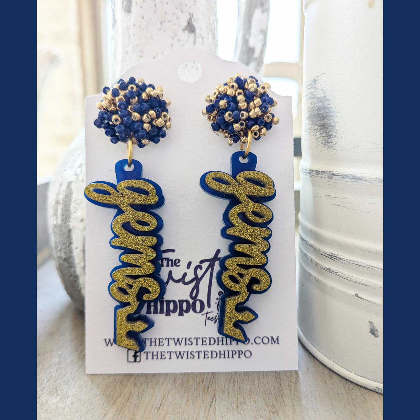 GEMS | Crowns | Cheerleading | Cheer | Dangle Acrylic Handmade Earrings | Beaded Topper