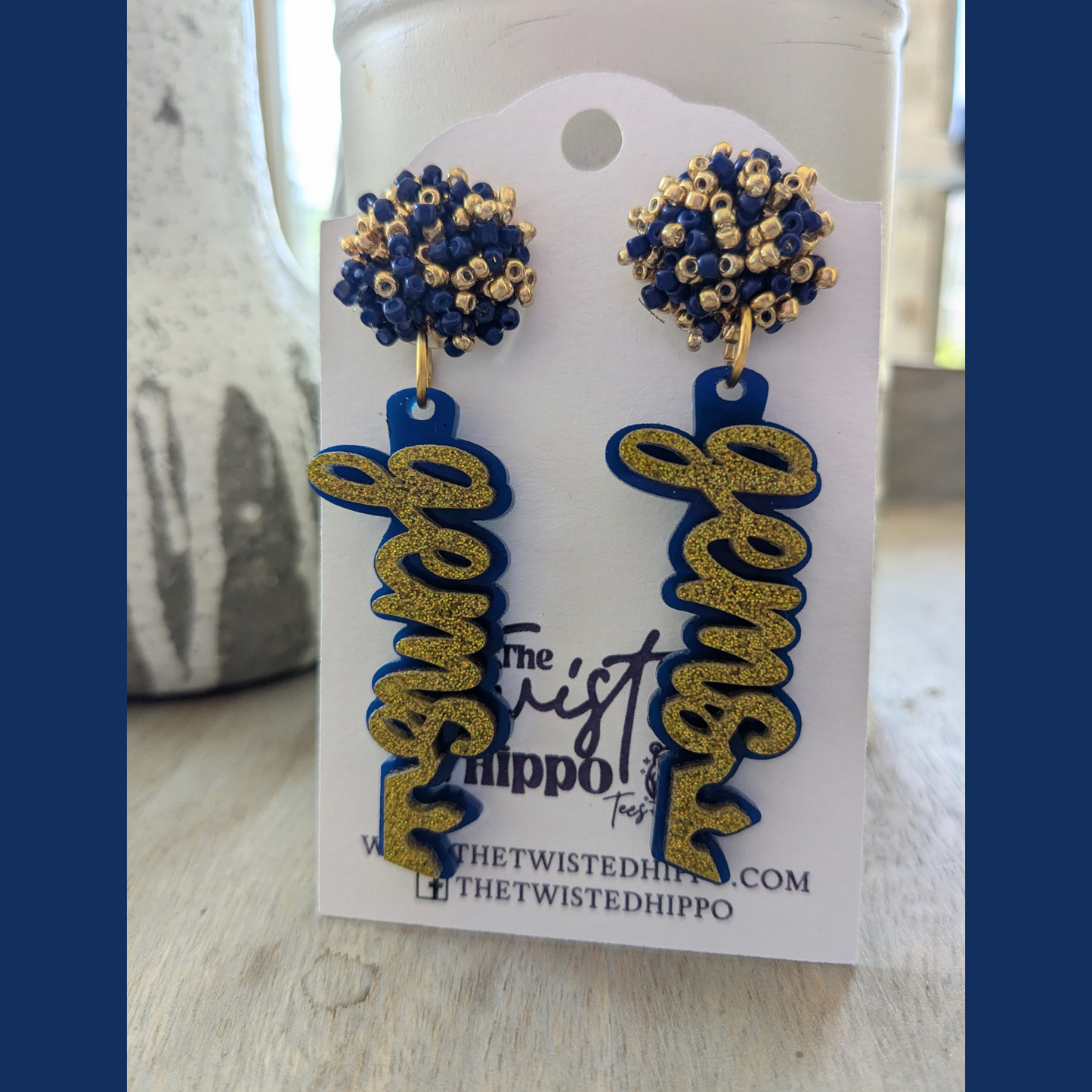 GEMS | Crowns | Cheerleading | Cheer | Dangle Acrylic Handmade Earrings | Beaded Topper