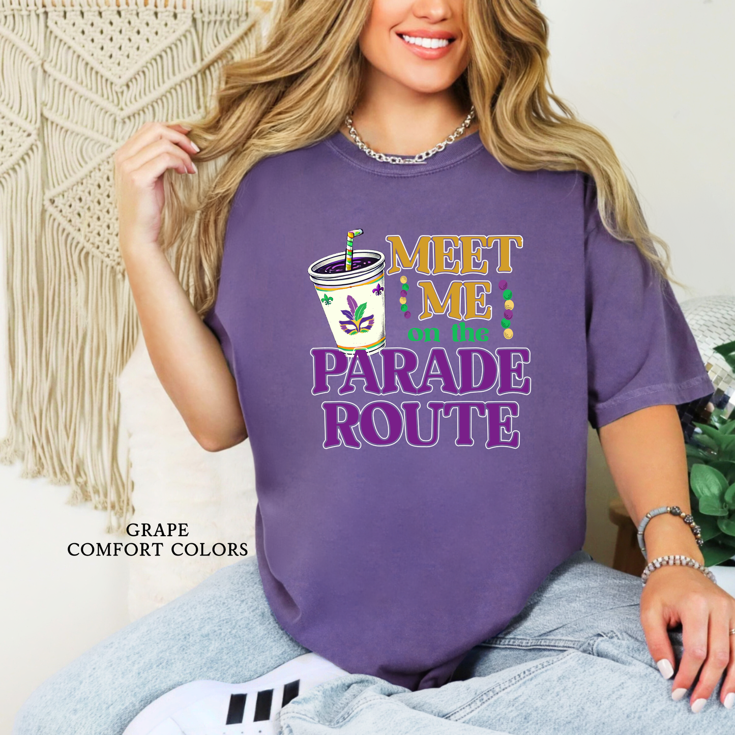 Meet Me on the Parade Route | Mardi Gras | Comfort Colors Graphic Tee