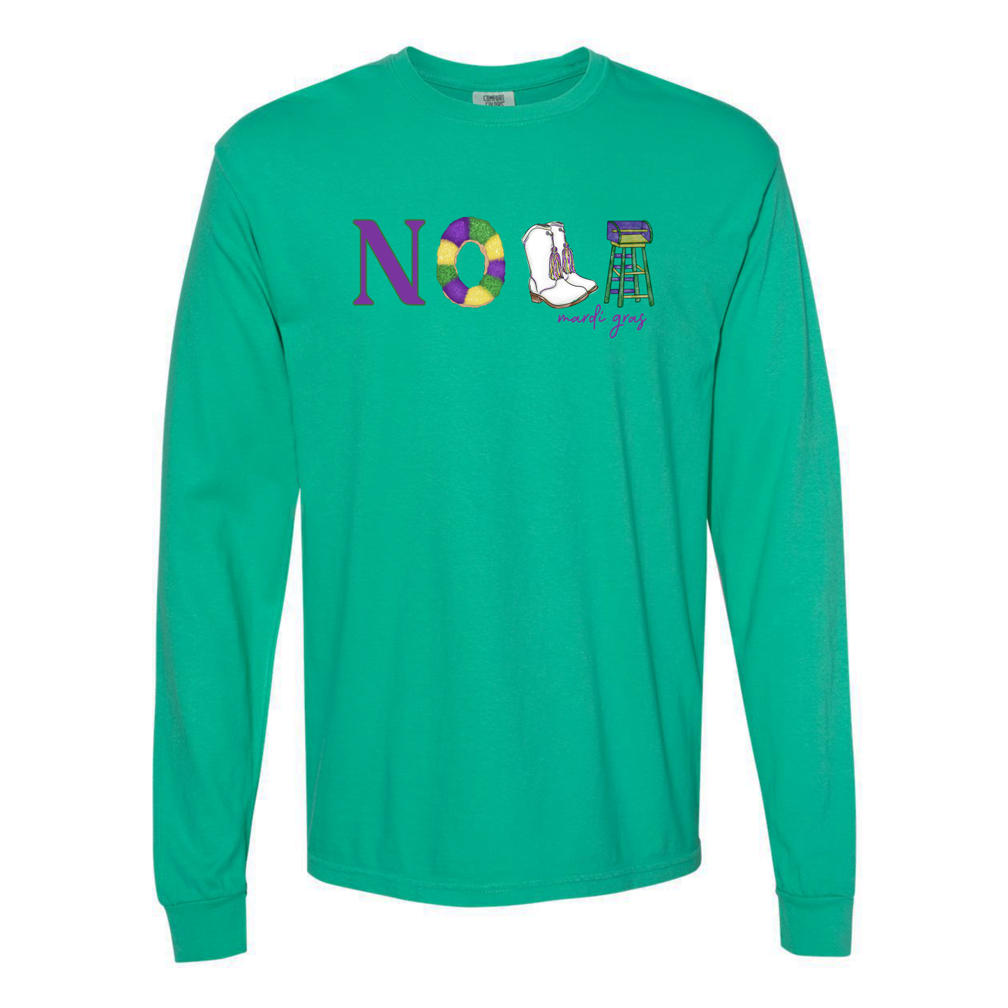 NOLA | Icons Mardi Gras| Comfort Color Long Sleeve Graphic Tees