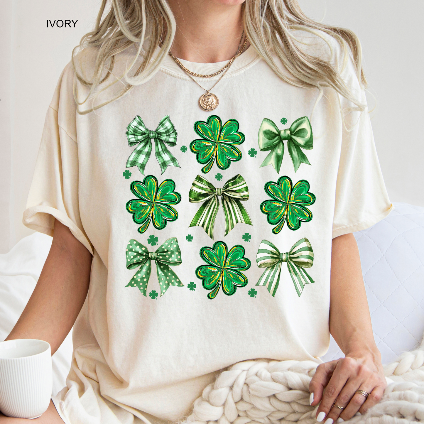 Coquette Bow St Patrick's Day Tee