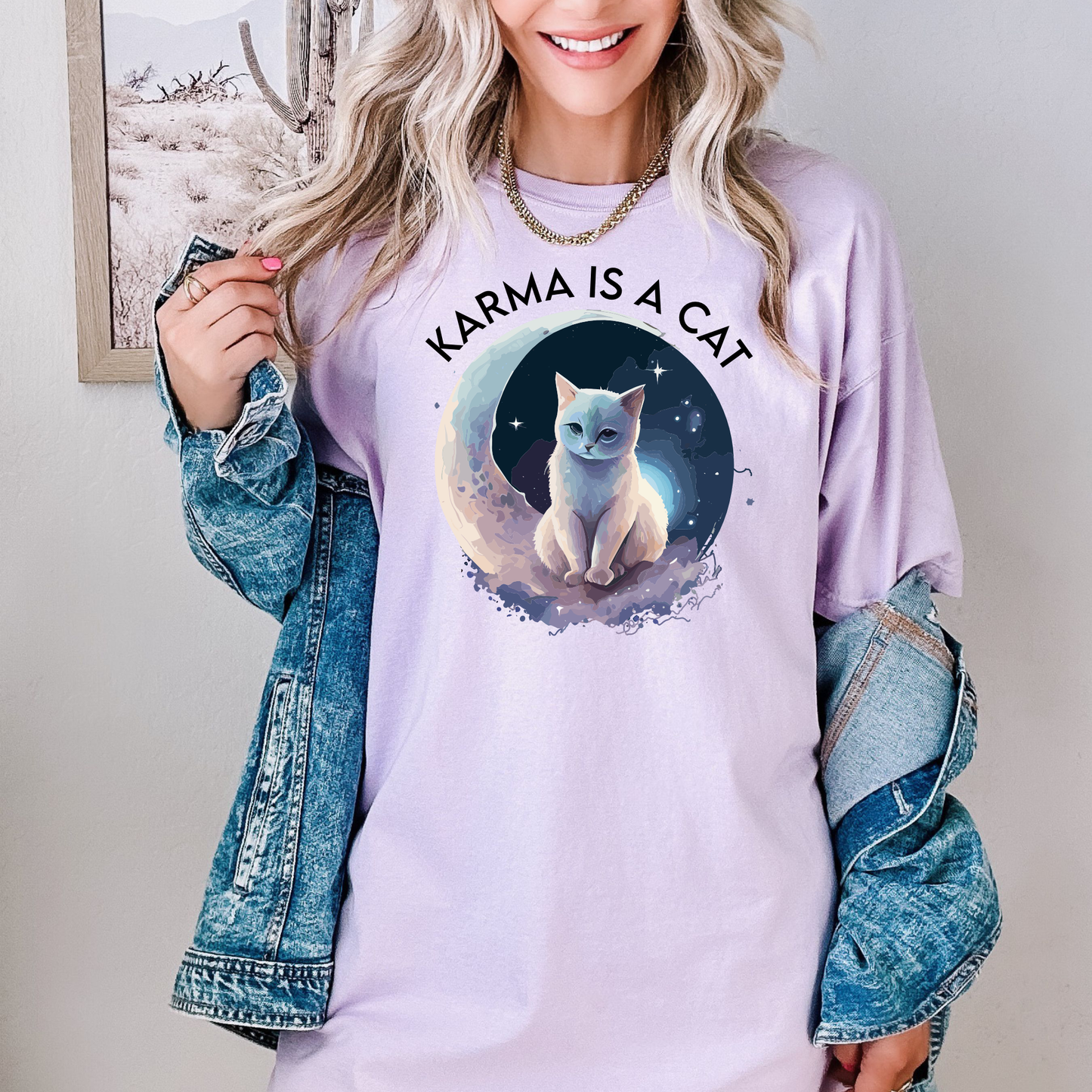 Orchid Karma is a Cat - Midnights - Adult  Comfort Colors Concert Tee