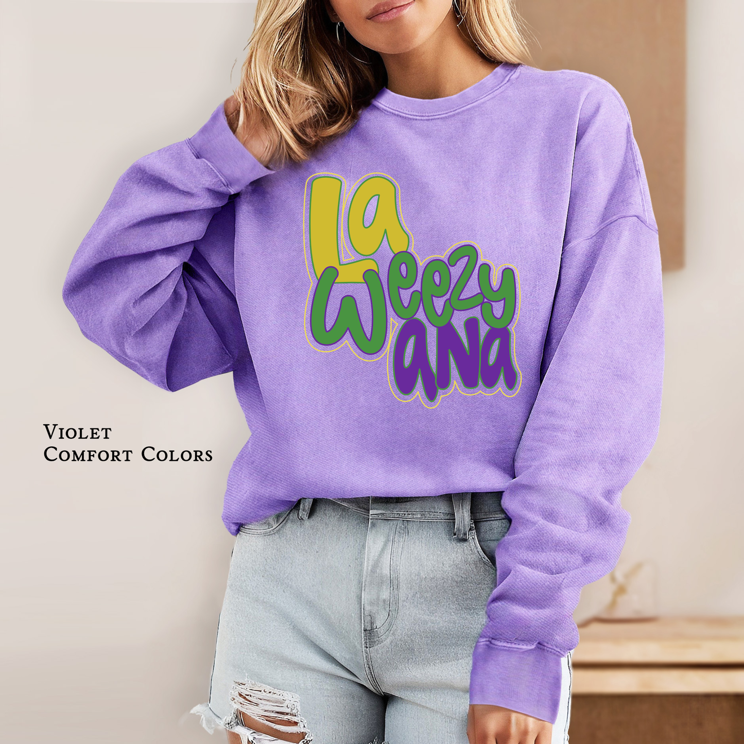 La Weezy Ana Mardi Gras | Comfort Colors Sweatshirt