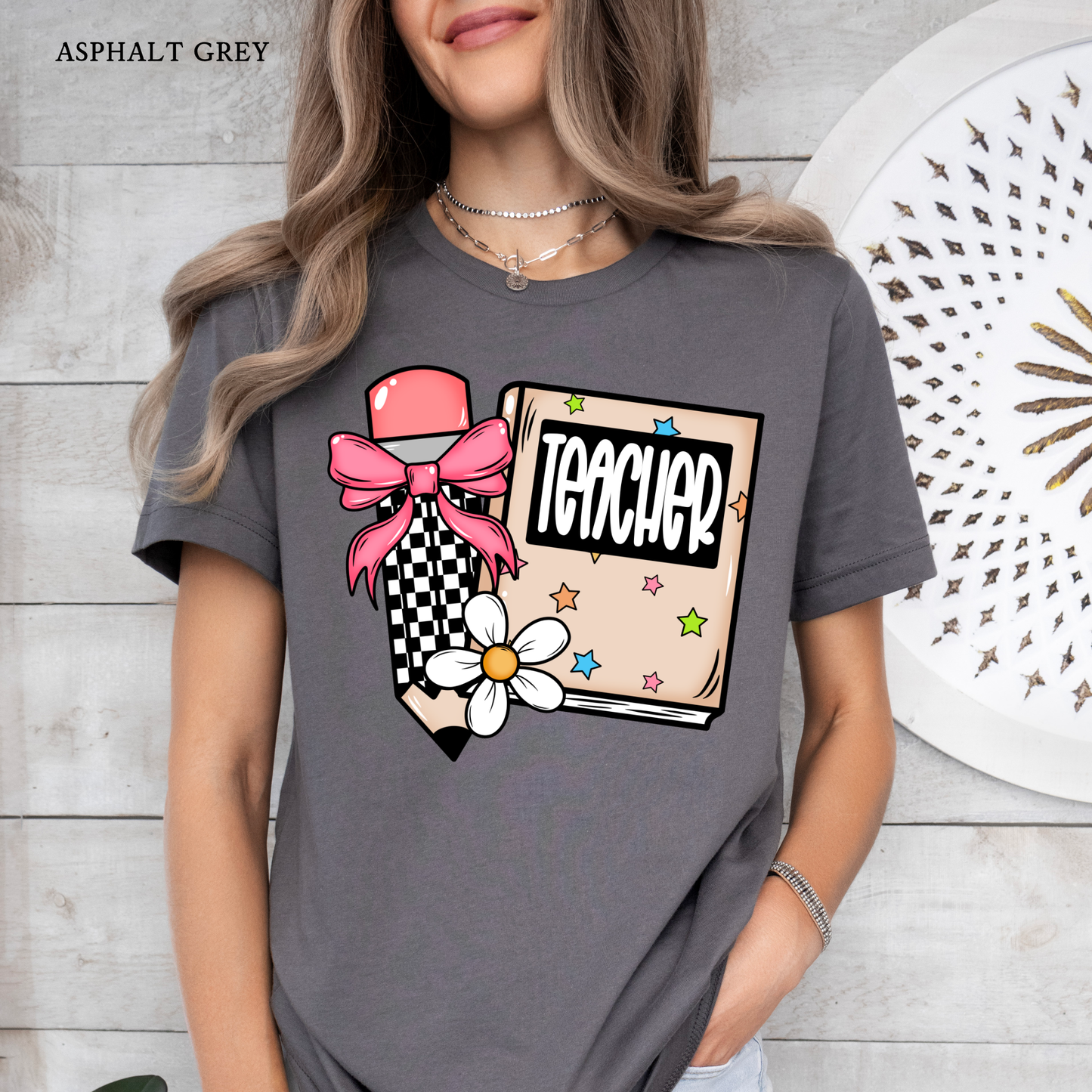 Pencil Book Teacher  | Teacher Tee