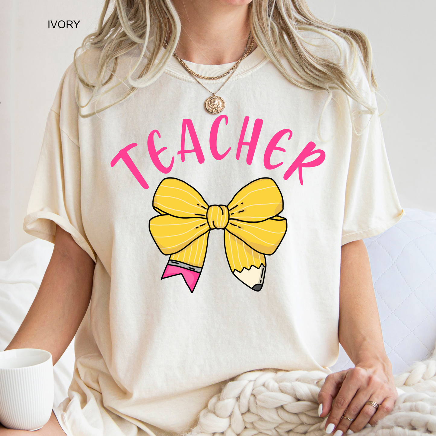 Teacher Pencil Bow | Teacher Tee