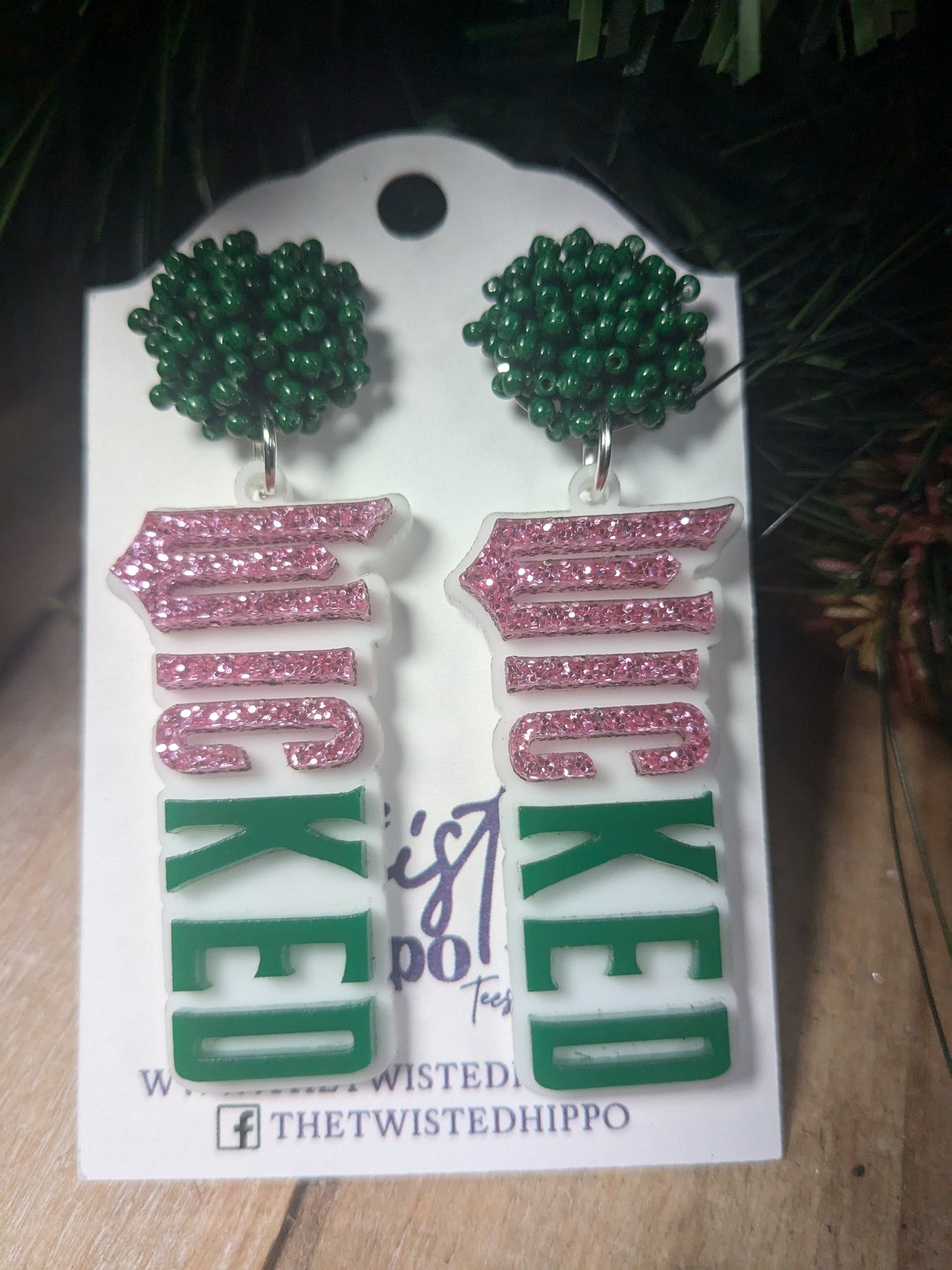 WICKED | Dangle Acrylic Handmade Earrings | Beaded Topper