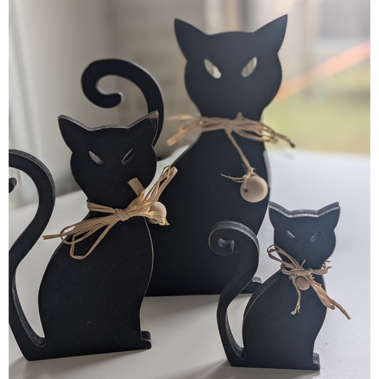 3 Piece Cat | Shelf Sitter | Halloween Decor