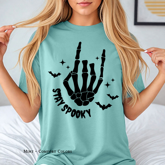 Stay Spooky | Skeleton Hand | Bats | Halloween | Fall | Unisex T-shirt